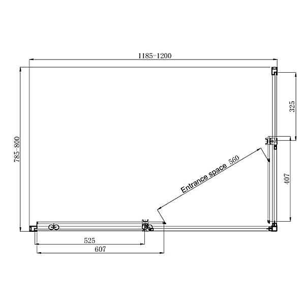 Душевой уголок Ambassador Queen 11011106 L 120x80, левый, стекло прозрачное, профиль хром