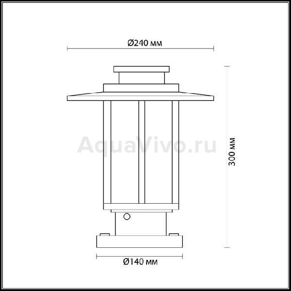 Наземный фонарь Odeon Light Mito 4047/1B, арматура цвет коричневый, плафон/абажур металл/пластик, цвет белый/коричневый - фото 1