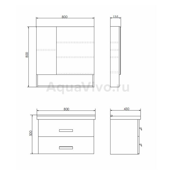 Мебель для ванной Comforty Парма 80, цвет дуб дымчатый