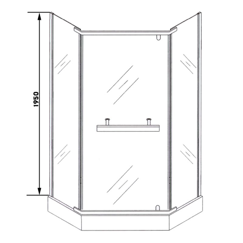 Душевой уголок CeruttiSPA Chika ZP101B 100x100, с полотенцедержателем, стекло прозрачное, профиль черный