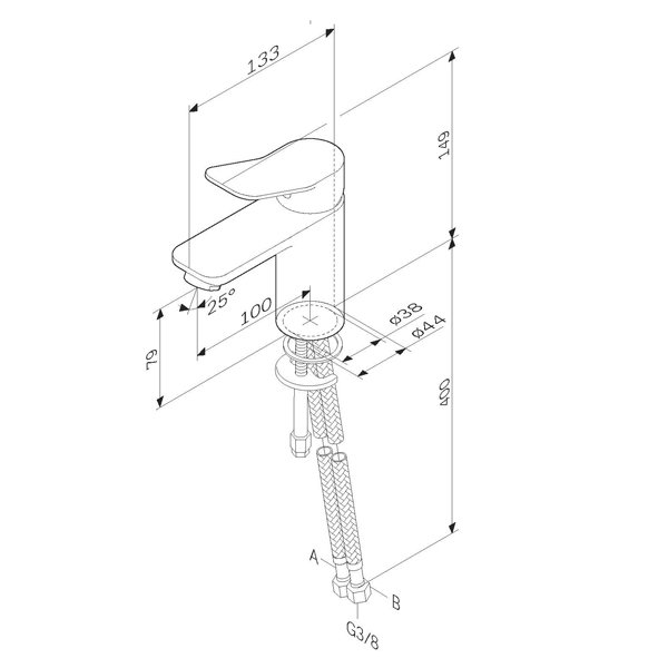 Смеситель AM.PM X-Joy F85A02133 для раковины, цвет белый