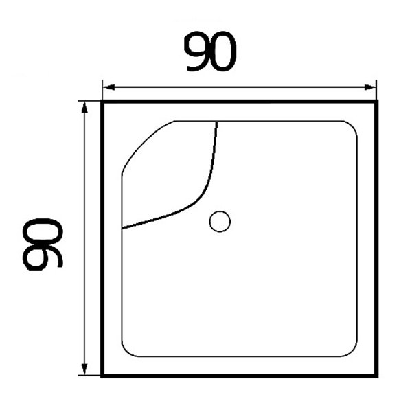 Поддон для душа Wemor 90/40 S 90x90, ABS-пластик, цвет белый