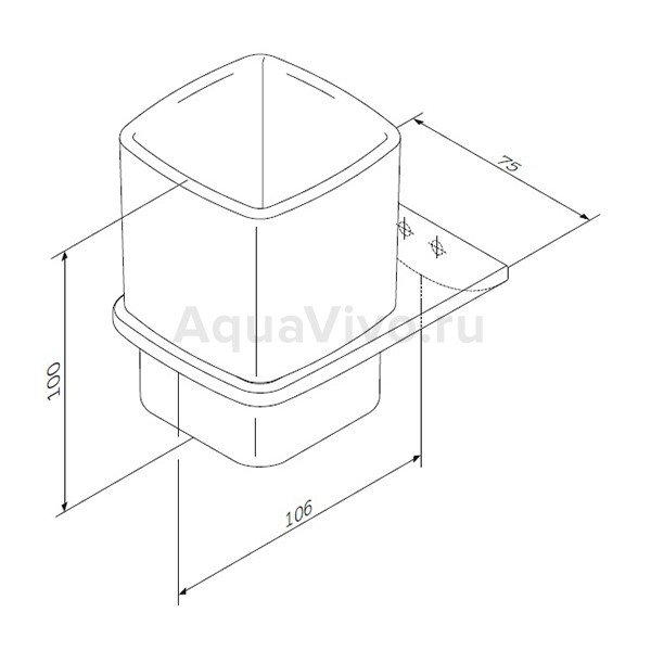 Стакан AM.PM Inspire 2.0 A50A34300 стеклянный, с настенным держателем