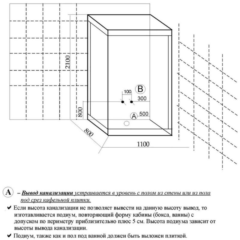 Душевая кабина Frank F1000 100х80, правая, стекло прозрачное, профиль хром