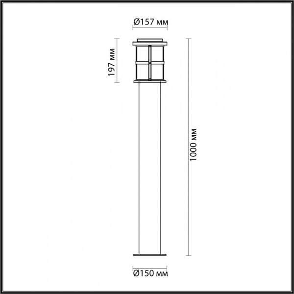 Садово-парковый фонарь Odeon Light Magus 4964/1F, арматура черная, плафон стекло прозрачное - фото 1