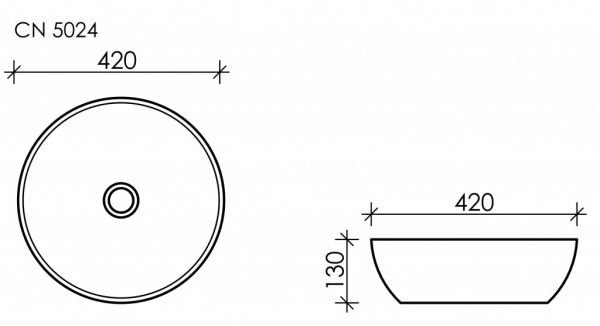 Раковина Ceramica Nova Element CN5024 накладная, 42x42 см, цвет белый - фото 1