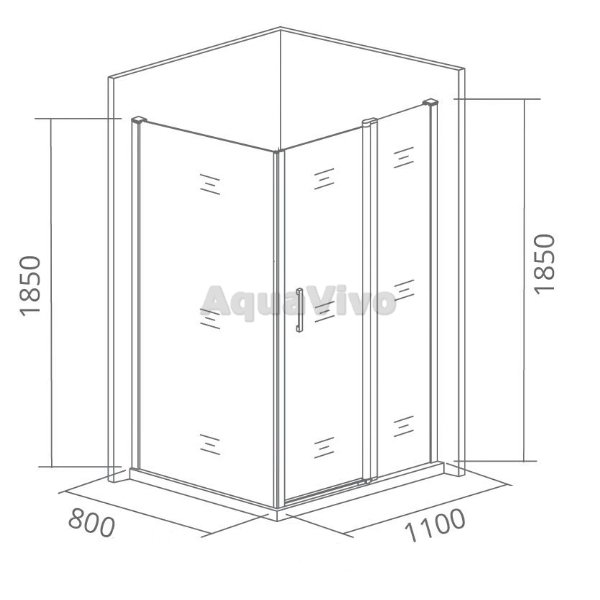 Душевой уголок Good Door Latte WTW+SP-C-WE 110x80, стекло прозрачное, профиль белый - фото 1