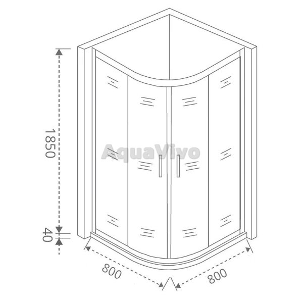 Душевой уголок Good Door Latte R-80-G-WE 80х80, стекло грейп, профиль белый - фото 1