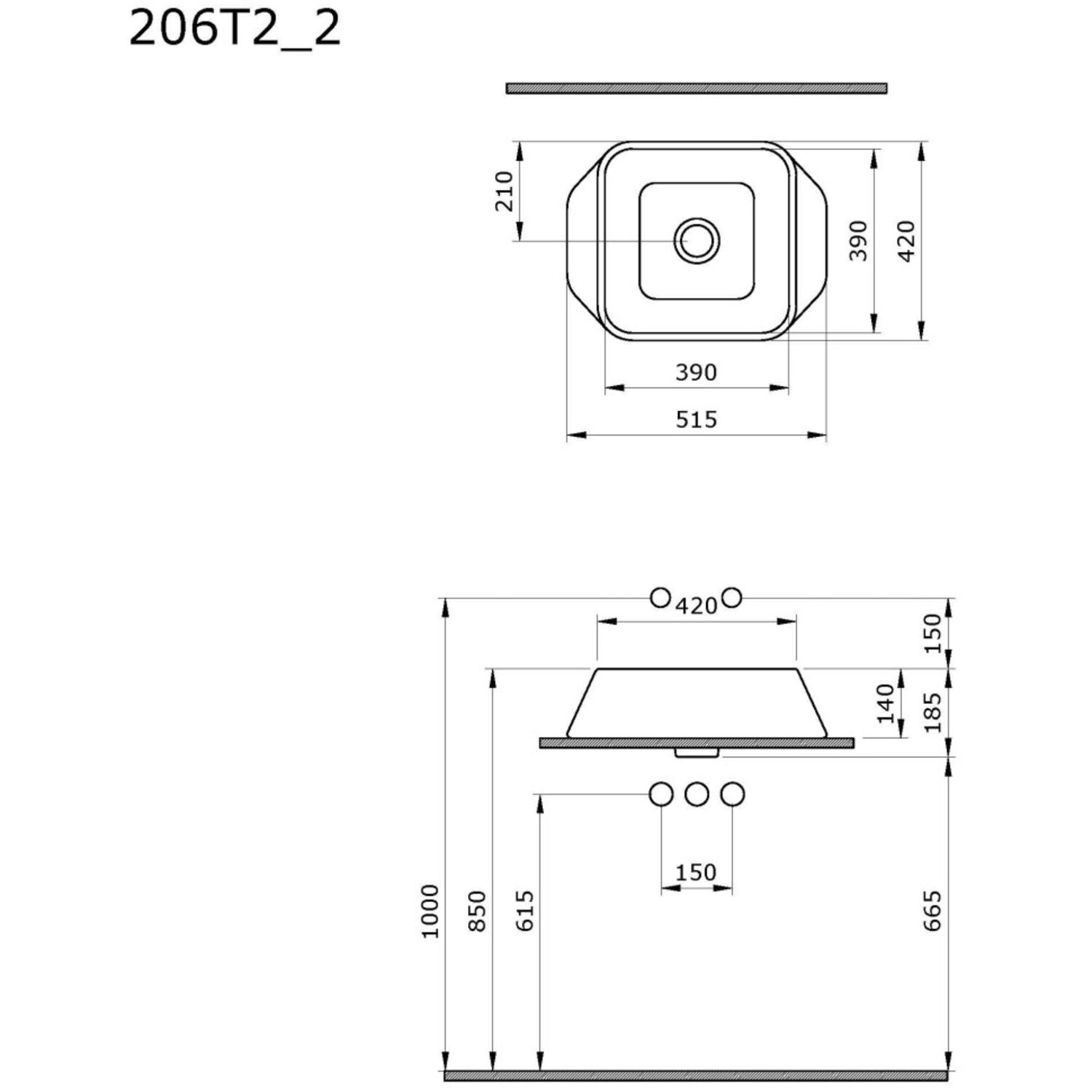 Раковина Ambassador Benefit 206T20002 накладная, 52x42 см, цвет белый глянцевый