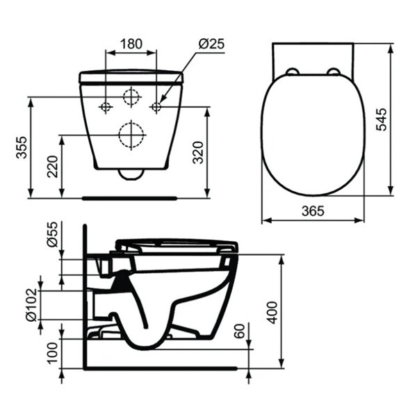 Комплект Ideal Standard W330101 подвесного унитаза Connect с сиденьем микролифт и инсталляции Prosys Eco Frame M