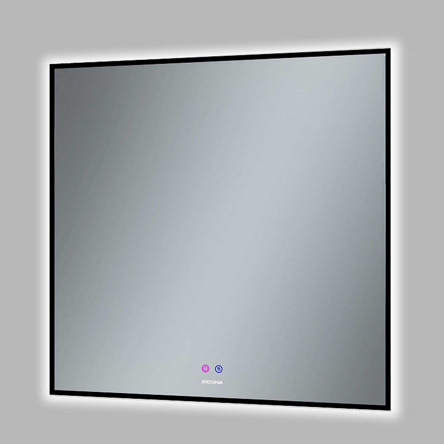 Зеркало Grossman Pragma Norma Black 80x80, с подсветкой, диммером и функцией антизапотевания, цвет черный