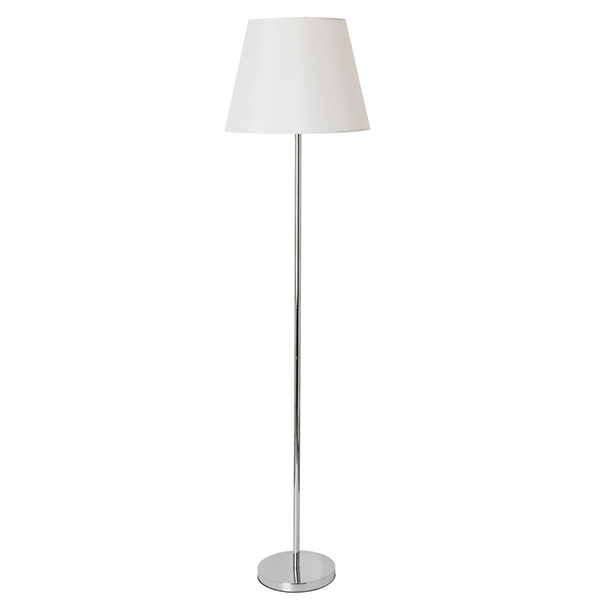 Торшер Arte Lamp Elba A2581PN-1CC, арматура хром, плафон ткань белая, 38х38 см