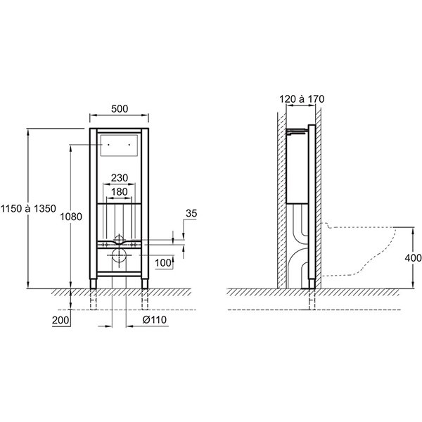 Комплект Jacob Delafon E21743RU-00 подвесного унитаза Presquile с сиденьем микролифт и инсталляции с хромированной кнопкой - фото 1