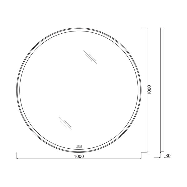 Зеркало BelBagno SPC-RNG-1000-LED-TCH-WARM 100x100, с подсветкой, функцией антизапотевания и сенсорным выключателем  - фото 1