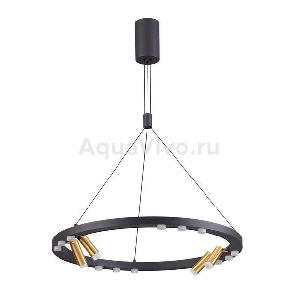 Подвесная люстра Odeon Light Beveren 3918/48L, арматура цвет черный, плафон/абажур металл, цвет желтый