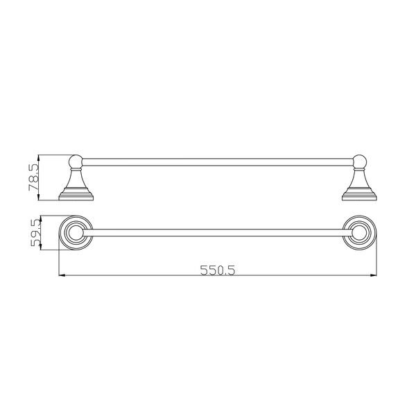 Полотенцедержатель Rav Slezak Morava MKA0701/55Z, 55 см, цвет золото