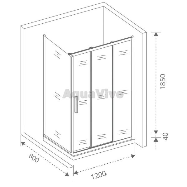 Душевой уголок Good Door Orion WTW+SP-G-CH 120x80, стекло грейп, профиль хром