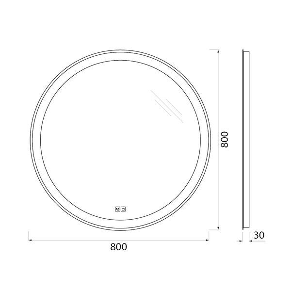 Зеркало BelBagno SPC-RNG-800-LED-TCH-PHONE 80x80, с подсветкой, Bluetooth, микрофоном, динамиками и сенсорным выключателем 