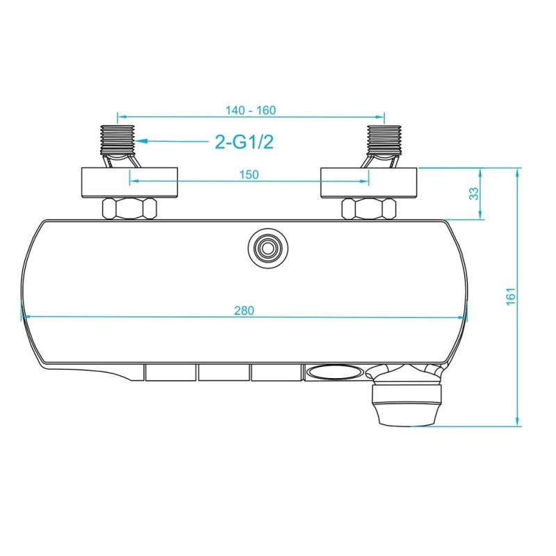 Душевая стойка RGW Shower Panels SP-33 B, с верхним душем, смесителем, цвет черный