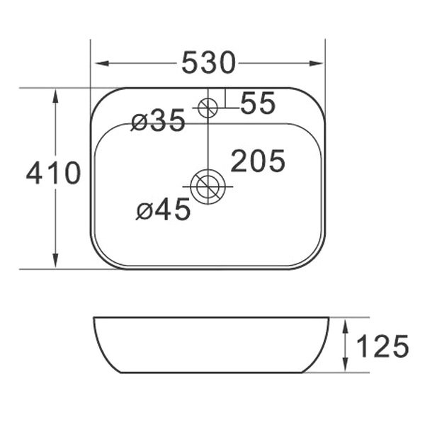 Раковина SantiLine SL-1024 накладная, 53x41 см, цвет белый - фото 1