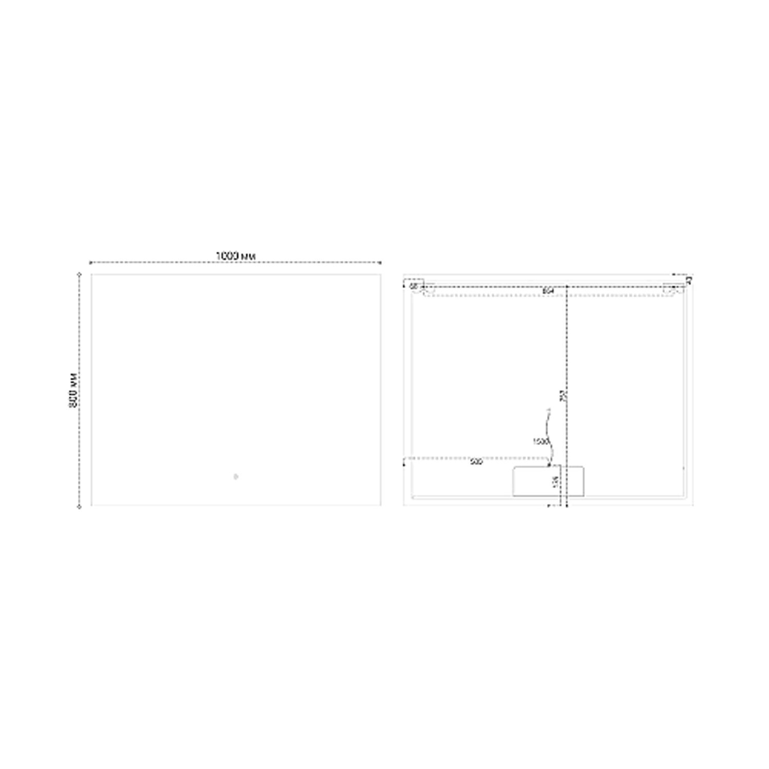 Зеркало Grossman Pragma Norma Black 100x80, с подсветкой, диммером и функцией антизапотевания, цвет черный - фото 1