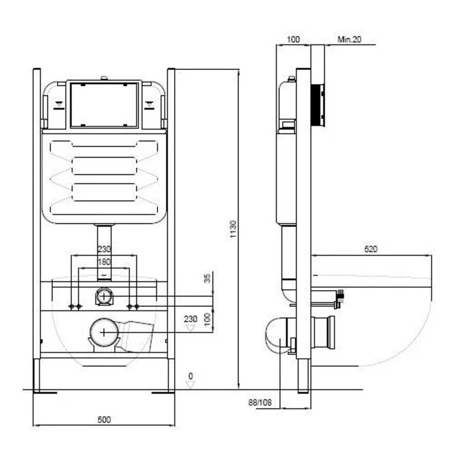 Комплект Set Акватек Либра N-14 унитаза Либра New AQ0530N-00 с сиденьем микролифт и инсталляции Акватек Standard 50 INS-0000014 - фото 1