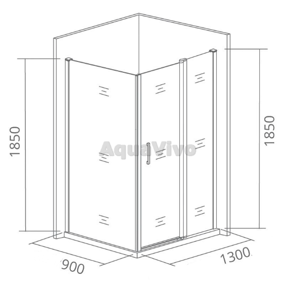 Душевой уголок Good Door Latte WTW+SP-G-WE 130x90, стекло грейп, профиль белый - фото 1