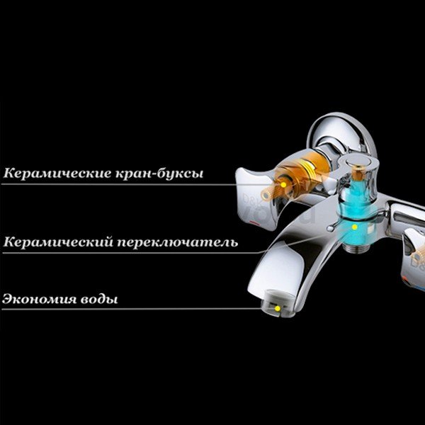 Смеситель D&K Hessen Grimm DA1383201 для ванны с душем, цвет хром