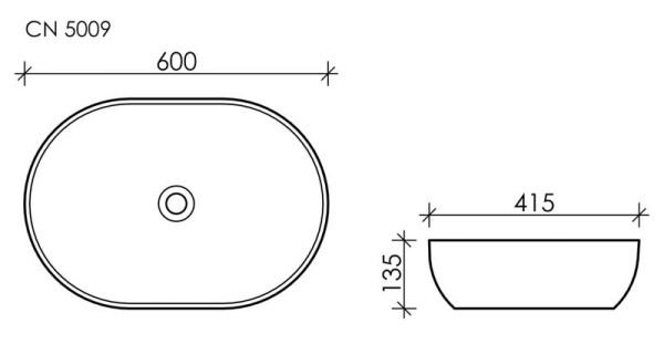 Раковина Ceramica Nova Element CN5009 накладная, 60x42 см, цвет белый