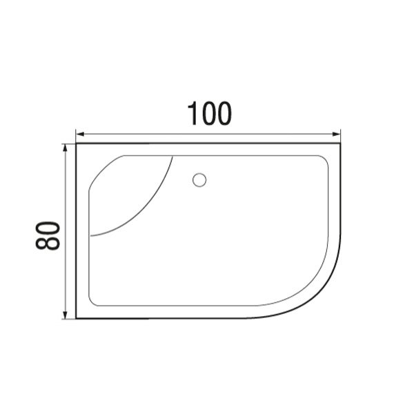 Поддон для душа Wemor 100/80/44 L 100х80, левый, ABS-пластик, цвет белый - фото 1