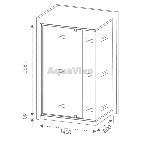 Душевой уголок Good Door Orion WTW-PD+SP-G-CH 140x80, стекло грейп, профиль хром - фото 1