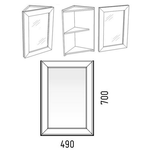 Шкаф-зеркало Corozo Классика 65, угловой, цвет белый
