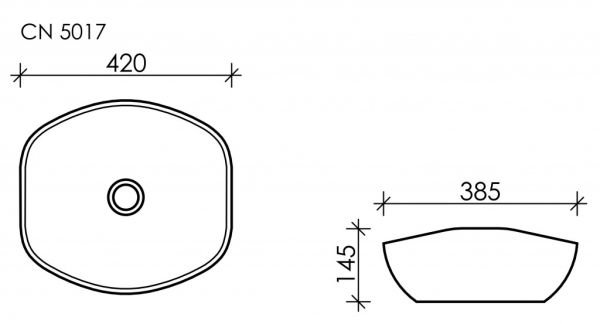 Раковина Ceramica Nova Element CN5017 накладная, 42x39 см, цвет белый