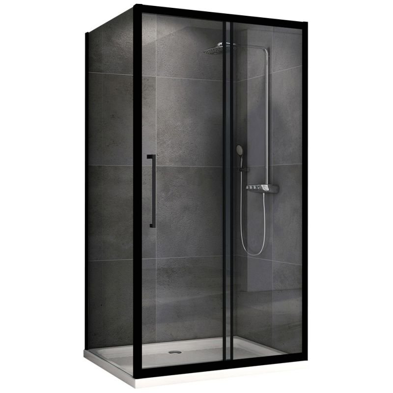 Душевой уголок Abber Schwarzer Diamant AG30160BH-S70B 160x70, стекло прозрачное, профиль черный - фото 1