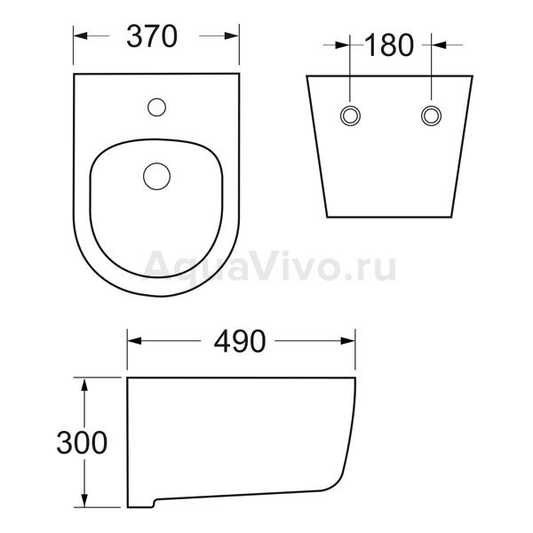 Биде Ceramica Nova Play CN3002 подвесное