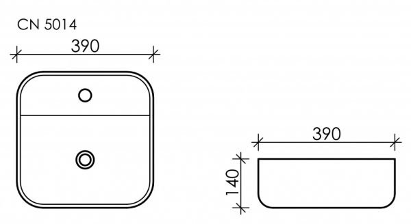 Раковина Ceramica Nova Element CN5014 накладная, 39x39 см, цвет белый - фото 1