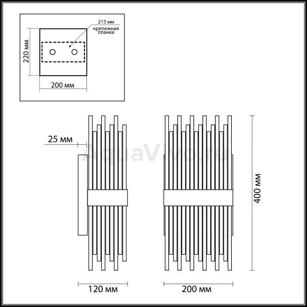 Настенный светильник Odeon Light Focco 4722/4W, арматура цвет бронза, плафон/абажур стекло, цвет прозрачный - фото 1