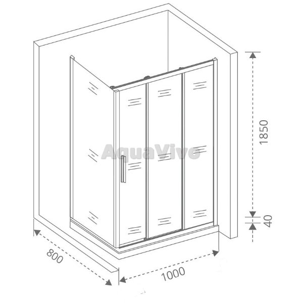 Душевой уголок Good Door Orion WTW+SP-C-CH 100x80, стекло прозрачное, профиль хром - фото 1