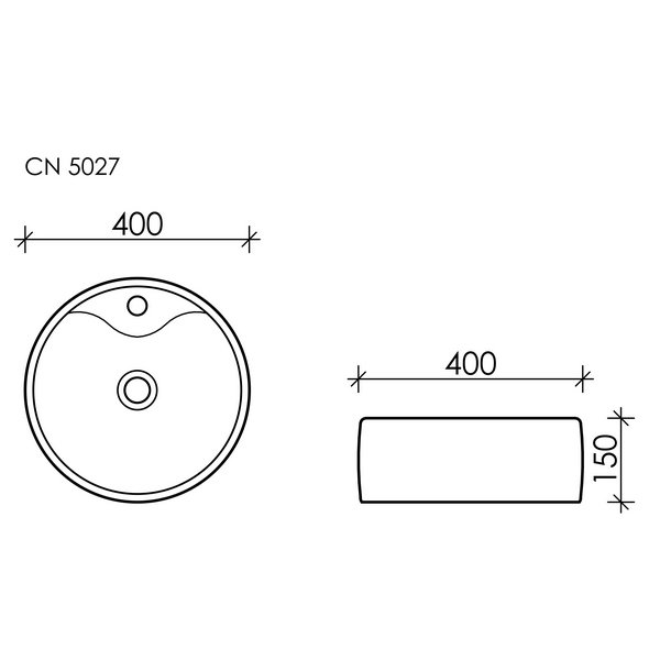 Раковина Ceramica Nova Element CN5027 накладная, 40x40 см, цвет белый