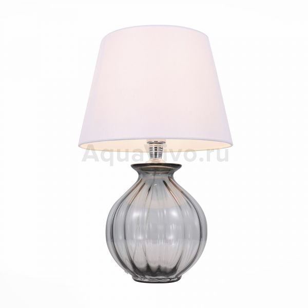 Прикроватная лампа ST Luce Calma SL968.404.01, арматура металл / стекло, цвет хром, плафон текстиль, цвет белый