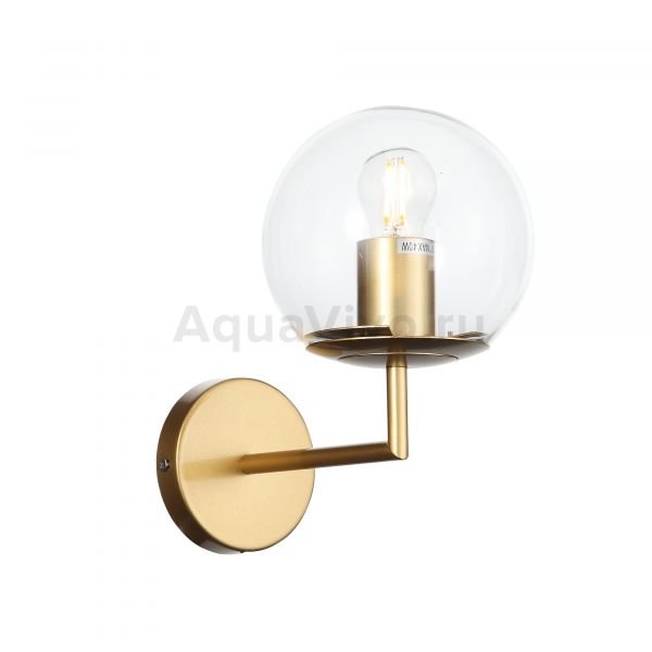 Бра ST Luce Liora SL1150.201.01, арматура металл, цвет золото матовое, плафон стекло, цвет прозрачный