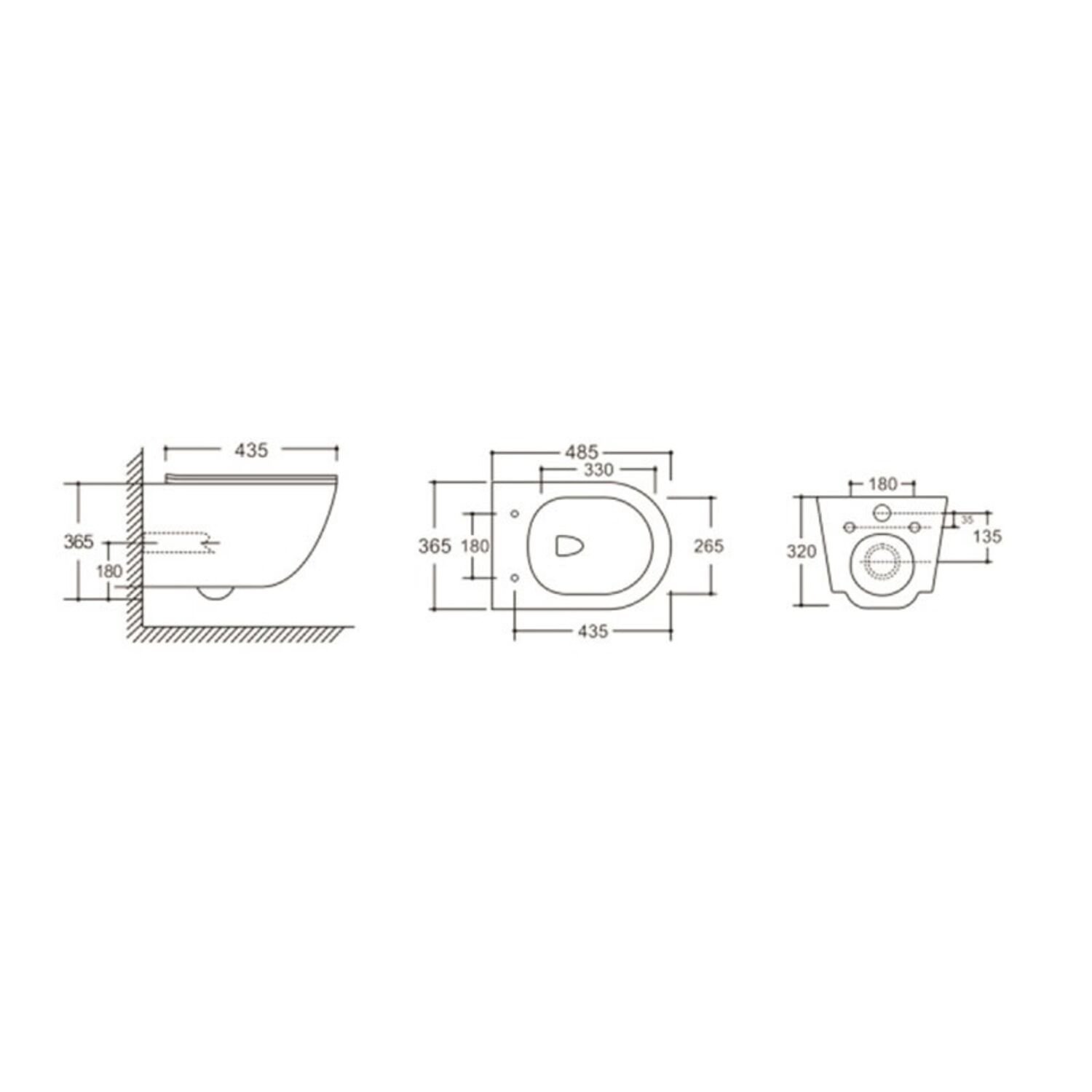 Унитаз CeruttiSPA Ortler Aria MBF CT10017 подвесной, безободковый, с сиденьем микролифт, цвет черный матовый - фото 1