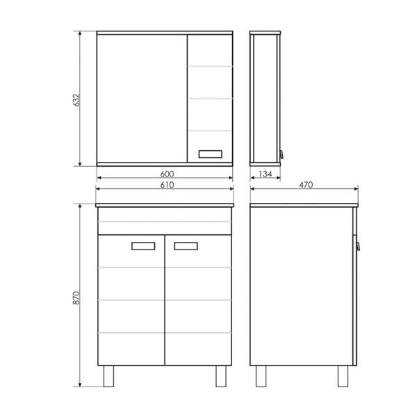 Мебель для ванной Comforty Модена М-60, цвет белый матовый