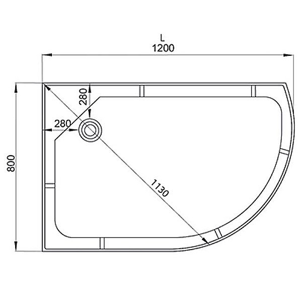 Душевая кабина Deto ЕМ2712 L N 120x80, стекло матовое с узором, профиль хром глянцевый, с гидромассажем, без крыши, левая