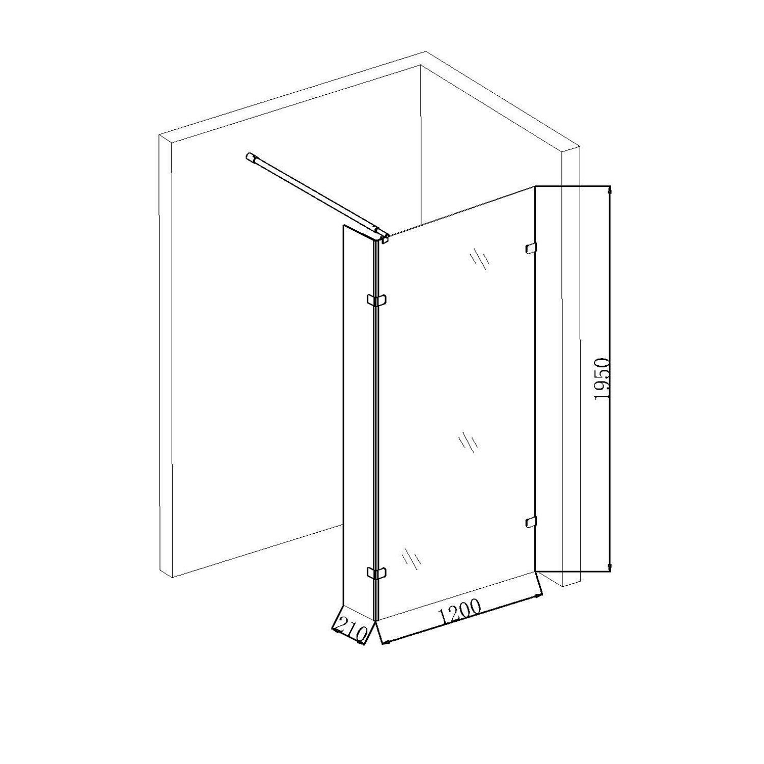 Душевая перегородка Niagara Nova NG-662-12 120x195, стекло прозрачное, профиль хром