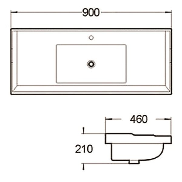 Раковина SantiLine SL-2112(90) встраиваемая, 90x46 см, цвет белый - фото 1