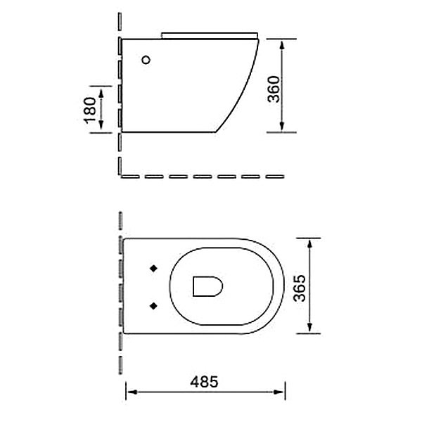 Унитаз SantiLine SL-5018 MB подвесной, безободковый, с сиденьем микролифт, цвет черный матовый - фото 1