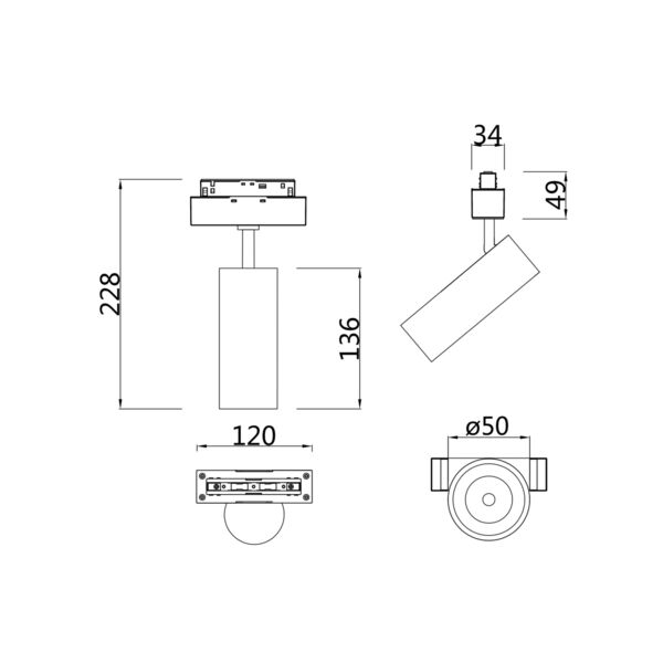 Трековый светильник Maytoni Technical Focus TR019-2-10W4K-MG, арматура матовое золото - фото 1