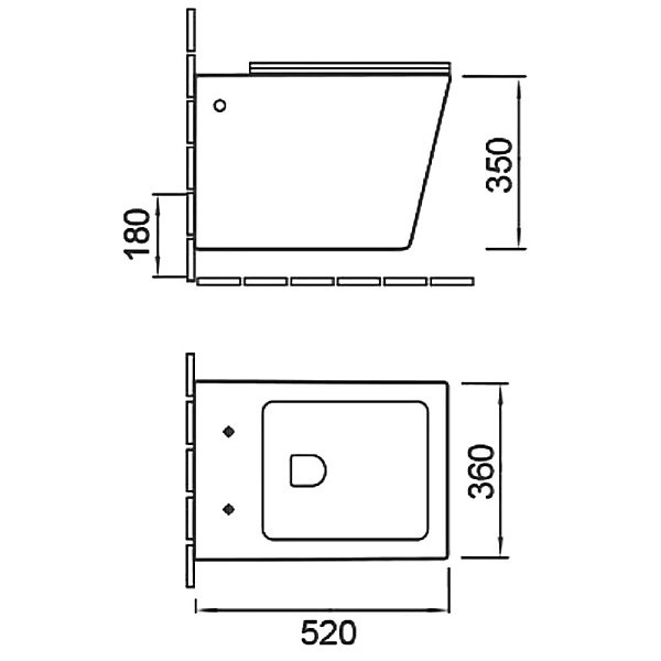 Унитаз SantiLine SL-5004 MB подвесной, безободковый, с сиденьем микролифт, цвет черный матовый