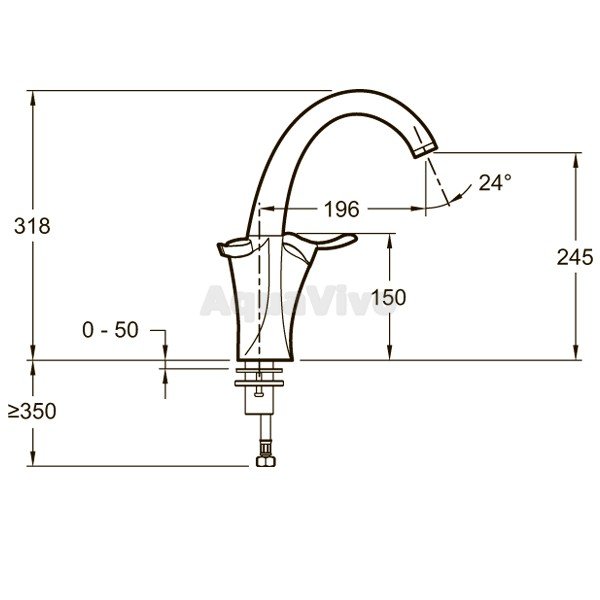 Смеситель Jacob Delafon Carafe E18865-CP для кухни, с поворотным изливом